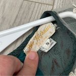 Vintage Cottagecore Dress lace bib floral jacquard midi womens Green (small) 70s Photo 1