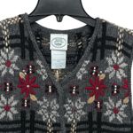 Laura Ashley VTG  Sweater Vest S Wool Button Up Floral Plaid Fair Isle Grannycore Photo 2