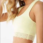 Forever 21 Yellow Cropped Lace-Trim Tank Top Photo 4