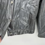 Guess *Flaws* Vintage Gray Faux Leather Button Metallic Jacket Size XL Photo 2