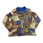 No Brand Reversible colorful Paisley button up shirt, Size M/L Blue Photo 10