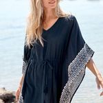 Garnet Hill  | Embroidered Kaftan Cover-Up Photo 3
