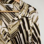 Fred David  Tan/Black Button Up Peplum Blouse Size XL Photo 1