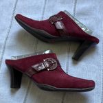 Aerosoles Heeled Burgundy Mules with Belt Strap Photo 1