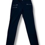 Athleta  Women’s Size 2 Black Ponte Moto Twill Low Rise Stretch Pants Punk Goth Photo 1