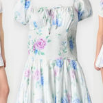 Hollister  Sofia White Floral Drop Waist Bubble Skirt Mini Dress Women M New NWT Photo 0