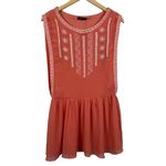 DO+BE  Boho Embroidered Coral Sleeveless Mini Dress‎ Size M NWT Photo 1