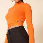 superdown Iris Cutout Back Orange Long Sleeve Knit Sweater Size Large Photo 1