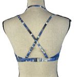 Athleta XX-Small Blue Wailea Swim Bikini Top Strappy Striped UPF 50+ Padded Cups Photo 2