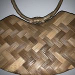 Handmade  Woven Palm Leaf Basket Purse Shoulder Bag Island Boho Tan Lined Photo 4