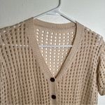 Open Knit Button Front Cover Up Dress Beige Tan Size undefined Photo 7