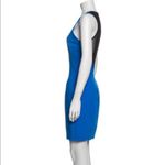 Robert Rodriguez Sheath Dress Plunge V-Neck Black Mesh Cobalt Electric Blue Sexy Photo 2