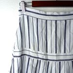 The Collective M Strapless Striped Empire Waisted Midi Dress in Dark Navy n Whit Blue Size M Photo 1