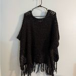 gorgeous dark navy blue knitted sweater/ poncho size S Photo 3