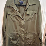 CHAPS  Denim Olive Green Utility Anorak Jacket Lightweight‎ Full Zip Pockets Photo 0