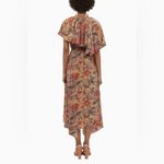 Ulla Johnson  Silk Tahlia Midi Dress Coral Bloom Asymmetric Sleeve‎ Size 4 Small Photo 1