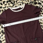 Loft  Houndstooth Ruffle Neckline Short Sleeve Shift Dress 2P Photo 3