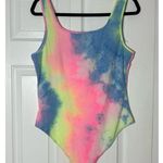 SheIn C'est La Vie Sorbet Rainbow Tie Dye Verbiage Bodysuit Tank Top Size XL Photo 2