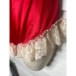 Vtg. Shirley of Hollywood Lace Trim Teddy Lingerie Red Satin Plunge V Neck S Photo 1