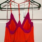 Lulus Bright Side Coral Red Color Block Maxi Dress Size Small Photo 7