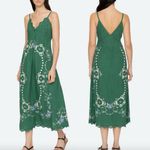 Sea NY Vesna Embroidered Cotton Linen Slip Midi Dress Green Size 2 Photo 1