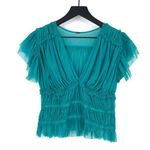 Free People  Making Me Smile Top Teal Mesh S Photo 0