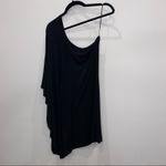 EXPRESS  Dress black Mini one shoulder long flutter sleeve Size Small Photo 3