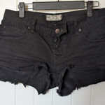 Free People  Women's Size 26 Black Distressed Denim Shorts Photo 0