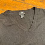 H&M Black Merino Wool V Neck Long Sleeve Sweater Women's Size L Photo 2