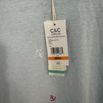 C&C California NWT  Light Blue Anchors Everyday Scoop Tee Shirt Womens Size Small Photo 3