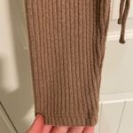 Hollister EUC women’s tan knit baby tee v-neck ruched crop long sleeve top Photo 3