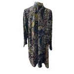 Susan Graver  Size 2XP Knit Open Cardigan Brown Green Paisley Floral Resort‎ Photo 1