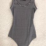 Brandy Melville navy white stripe scoop neck bodysuit Photo 0