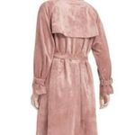 Oat Trench Coat Faux Suede Size Small NWT Pink Photo 2