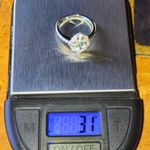 Natural Aquamarine Blue Diamond Sterling Silver Ring Size 6.75 Photo 8