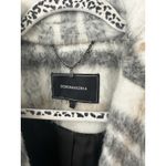 BCBGMAXAZRIA  M Plaid Faux Fur Shaggy Coat Winter Sophistication Midi Jacket Photo 1