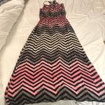 Parker  Maci chevron silk dress Large nwot racerback elastic waist Photo 4