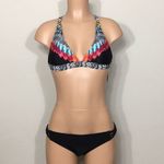 Jessica Simpson triangle feather print bikini. M-top/L-bottom. NWT Photo 2