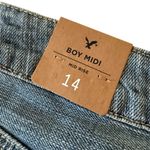 American Eagle NWT  jean SHORTS Boy Midi Stretch SZ 14 Photo 2