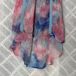 Rebellious One Y2K 90s Blue Pink Spaghetti Strap Asymmetrical Tank Top Small Photo 3