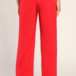 Lulus  Red High-Waisted Trouser Pants Photo 0