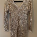 Wow Couture Long Sleeve Gold Sequin Dress Photo 3