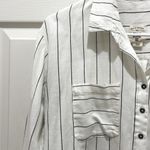 Billabong White & Black Striped Long Sleeve Button Down Top Photo 3