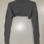 BP gray crochet long sleeve acrylic knit sweater sleeves top size large Photo 0