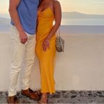 ZARA  Bloggers Fav Orange Midi Satin Effect Casual Maxi Slip Dress Orange SZ XS Photo 4