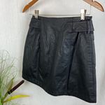Free People Black Faux Vegan Leather Zip Up Mini Skirt 4 Photo 1