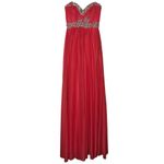 Sequin Hearts Beaded Rhinestone Strapless Coral Evening Gown Floor Length Formal Dress Photo 2