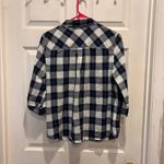 Sonoma  Women's Blue White Plaid 3/4‎ Sleeve Button Down Shirt Top Large Gorpcore Photo 5