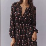 Anthropologie The Somerset Mini Dress Long-Sleeve Black Floral Medium NWT Photo 0