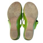 Dansko  Dixie Lime Green Leather Wedges Slide Sandals Size 38 / 7.5-8 Swirl Y2K Photo 6